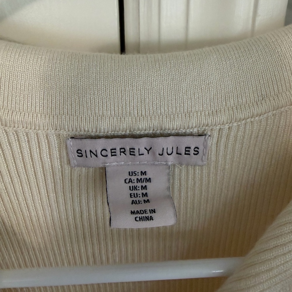 Sincerely Jules Cream Collared Crop Top - Picture 3 of 3